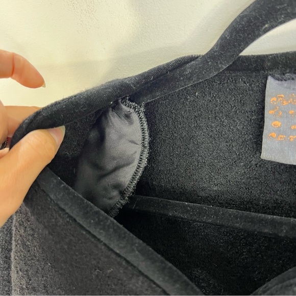 Vtg 80s 90s Canadian made trachten style black boiled wool duck cardigan jacket - Picture 9 of 14